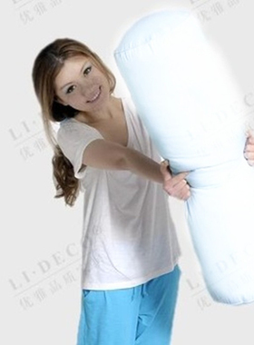 外贸日单白色全棉圆柱抱枕套头颈枕套腰枕套靠枕套腰垫套睡枕套