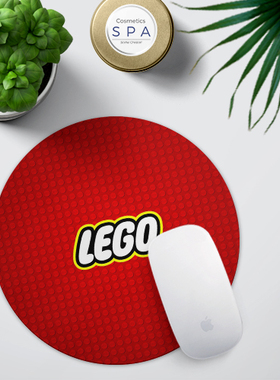 [BLUE]趣味时尚个性圆方形吸汗鼠标垫耐磨杯垫耐高温乐高红色积木