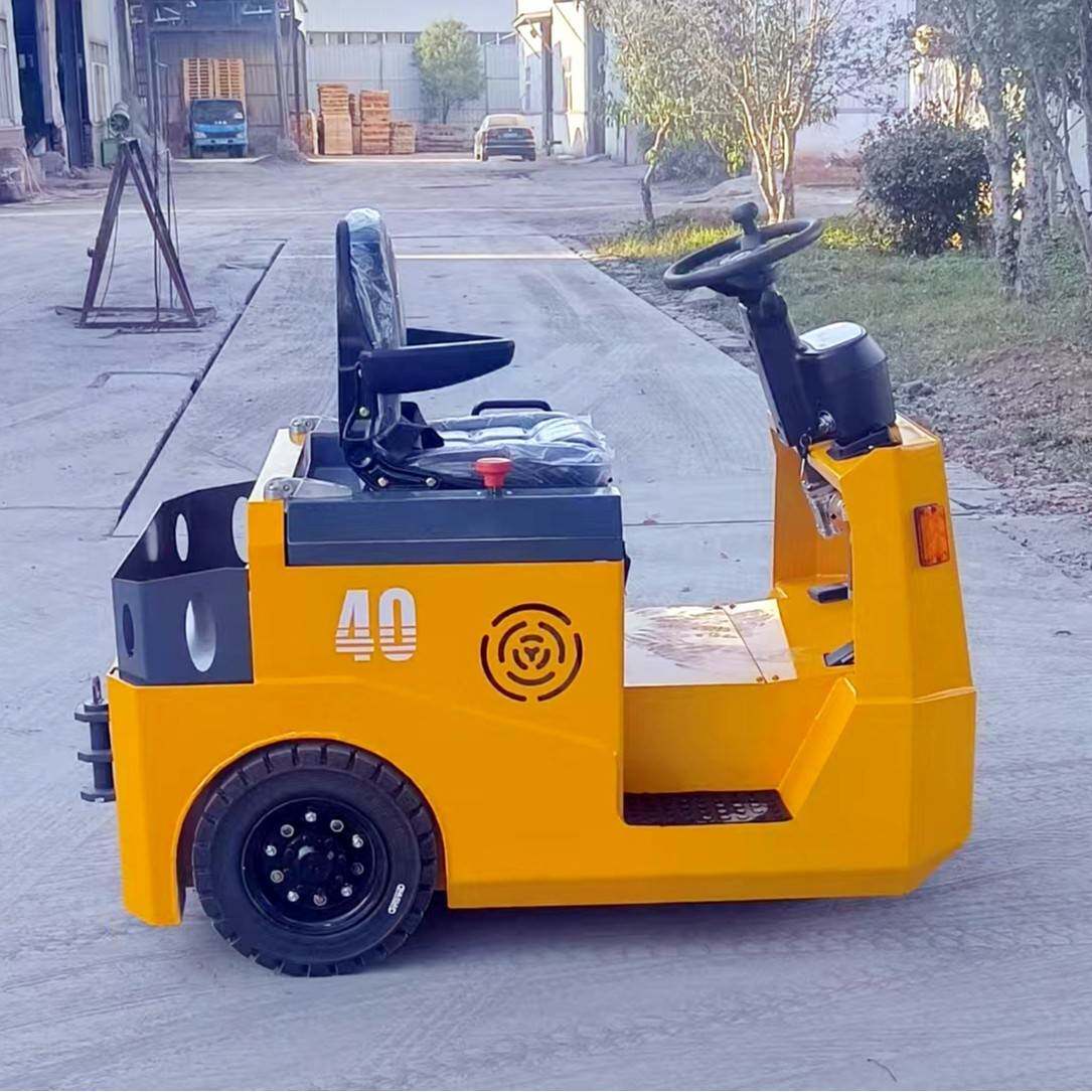 普尔夫小型3吨电动牵引车拖车头座驾电瓶牵引头转运同轨迹挂车