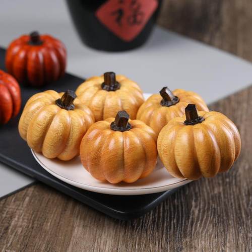 多子多福紫檀木文玩手把件拼接黄金檀南瓜办公茶桌工艺品小摆件