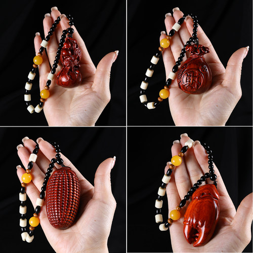 小叶紫檀木雕木质手把件工艺品