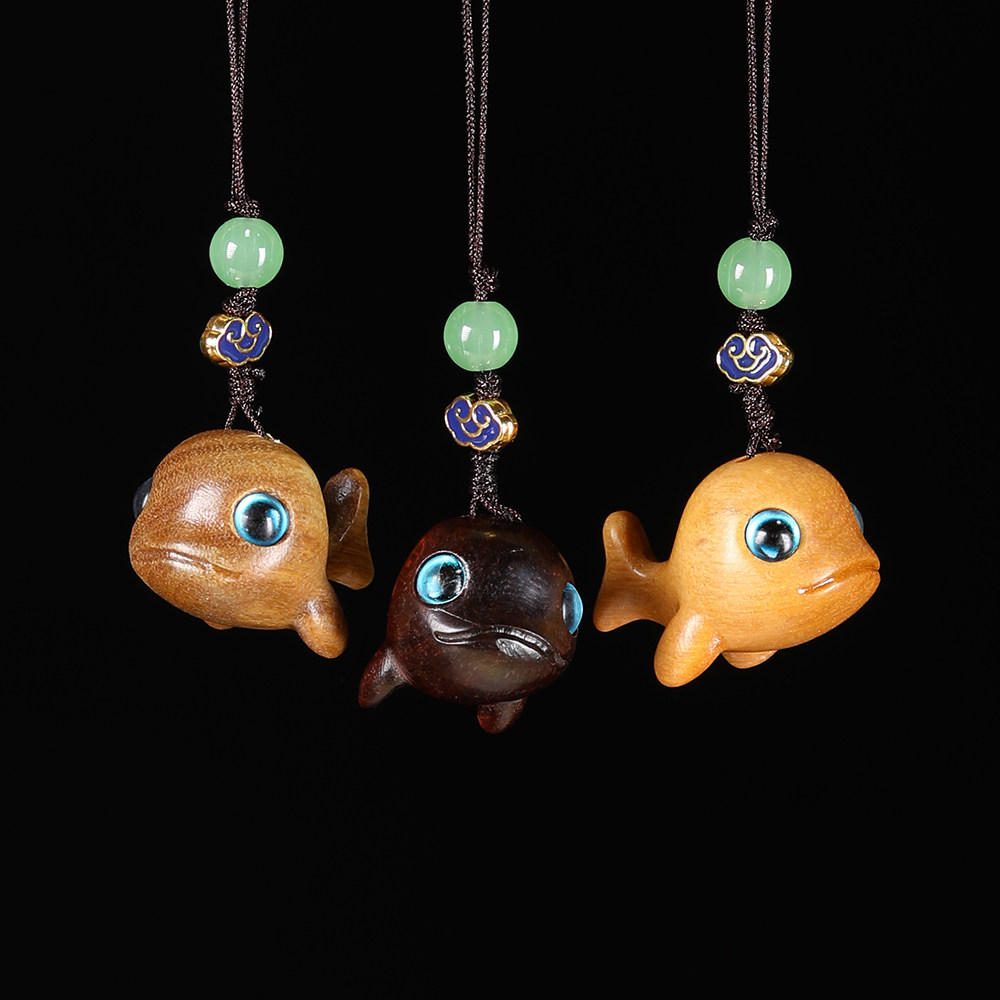 绿檀紫檀今生有你手机链挂件可爱小鲸鱼包包U盘吊坠情侣时尚饰品