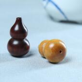 小叶紫檀通孔葫芦小挂件diy文玩佛珠饰品吊坠钥匙扣福禄车挂配饰