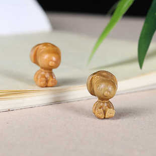 绿檀木雕刻史努比吊坠DIY配饰文玩木质吊坠创意可爱动物小狗配件