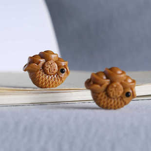 年年有鱼背云新品木制文玩雕刻招财进宝手工文玩手串手链配饰配件