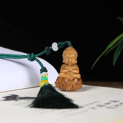 檀木雕刻香囊钥匙扣挂坠