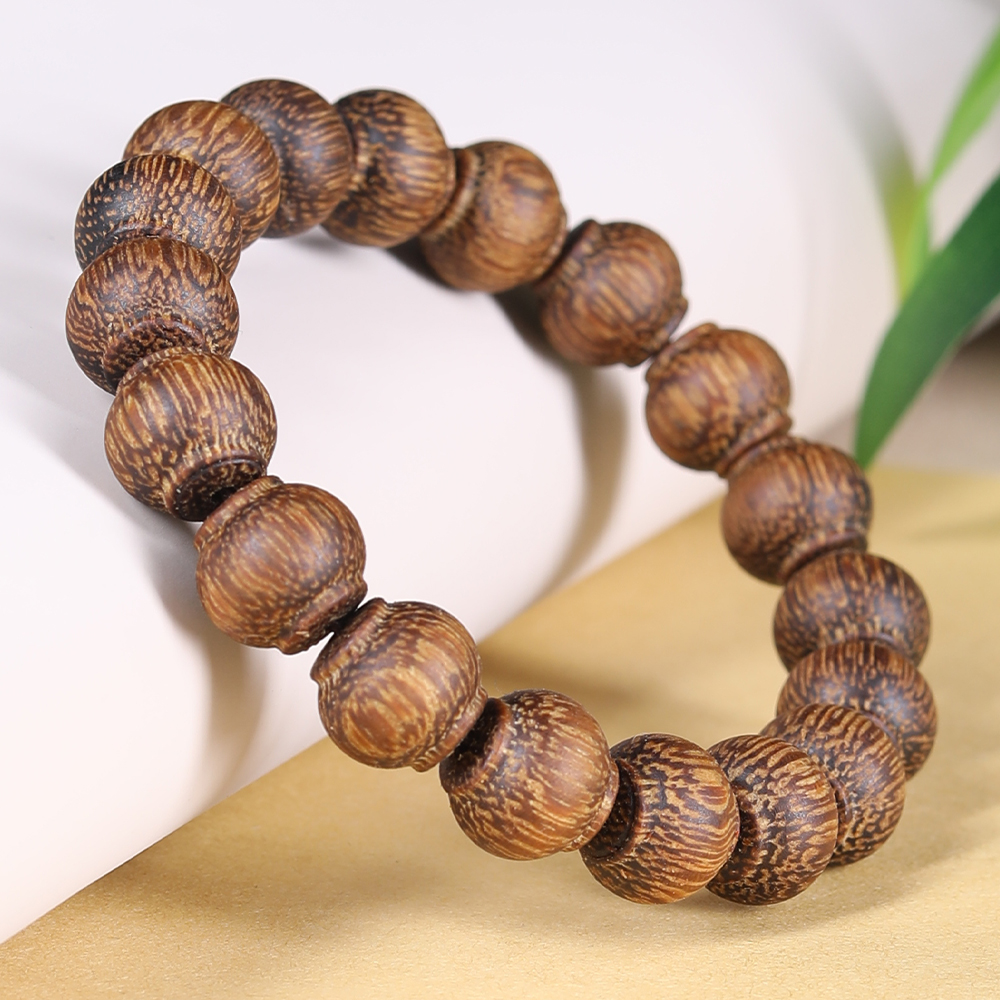 老料越南芽庄白奇楠沉香灯笼珠手串男女款单圈文玩手链饰品礼物