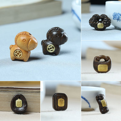 沉香木镶嵌五条经桶珠回纹散珠DIY文玩配饰配件男女时尚百搭饰品