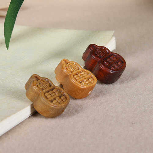 小叶紫檀葫芦算盘通孔配饰挂件