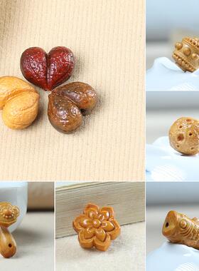 紫檀木雕卡通时尚手工沉香木文玩diy配饰手串珠子手机钥匙扣配件