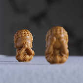 檀香木四不佛挂件DIY手工文玩手串吊坠手链挂饰配饰不听不说不看