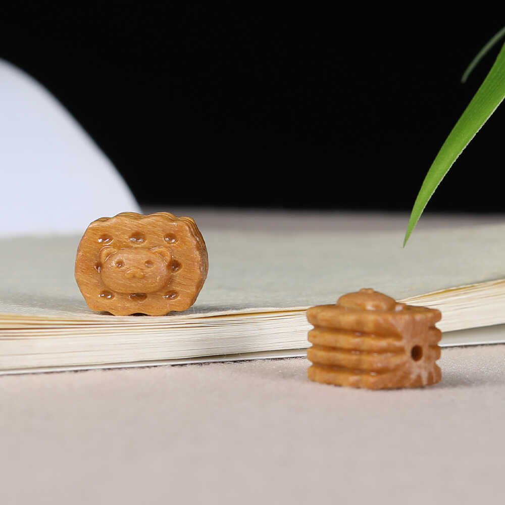 檀香木小熊饼干DIY文玩佛珠饰品