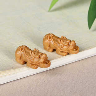 檀木雕刻貔貅转运珠招财手链项链吊坠佩珠文玩木质品钥匙扣配饰