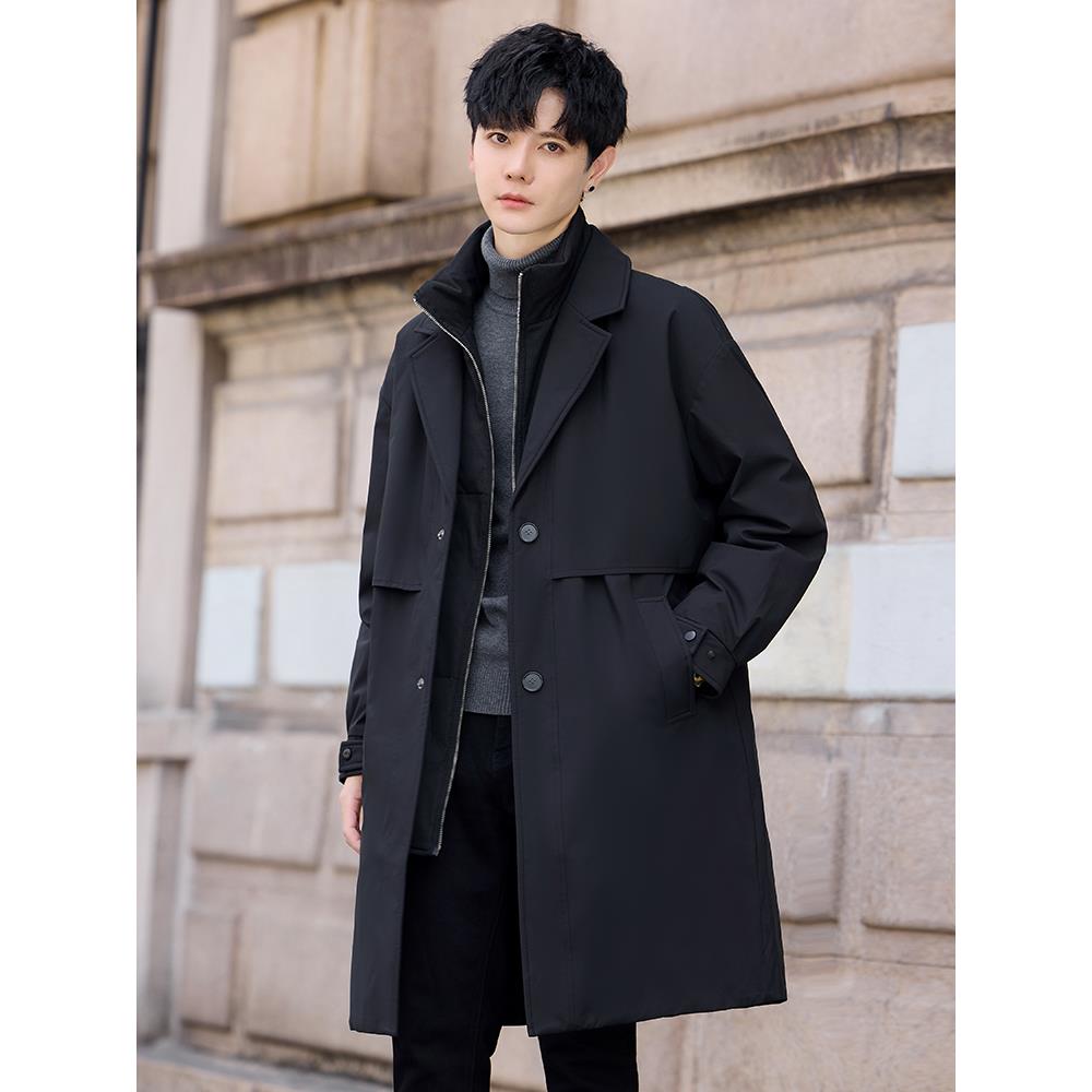 羽绒服男士中长款冬季白鸭