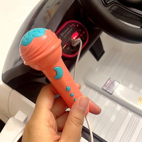 儿童摩托车有线话筒配件童车圆孔