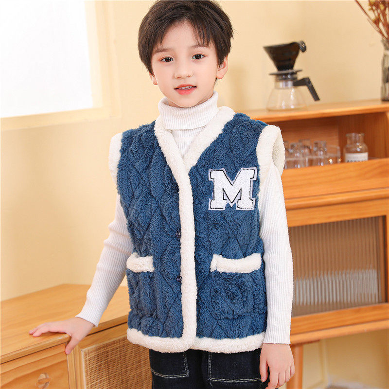儿童棉马甲秋冬季加厚外穿女童夹棉坎肩洋气男童宝宝婴儿马夹背心