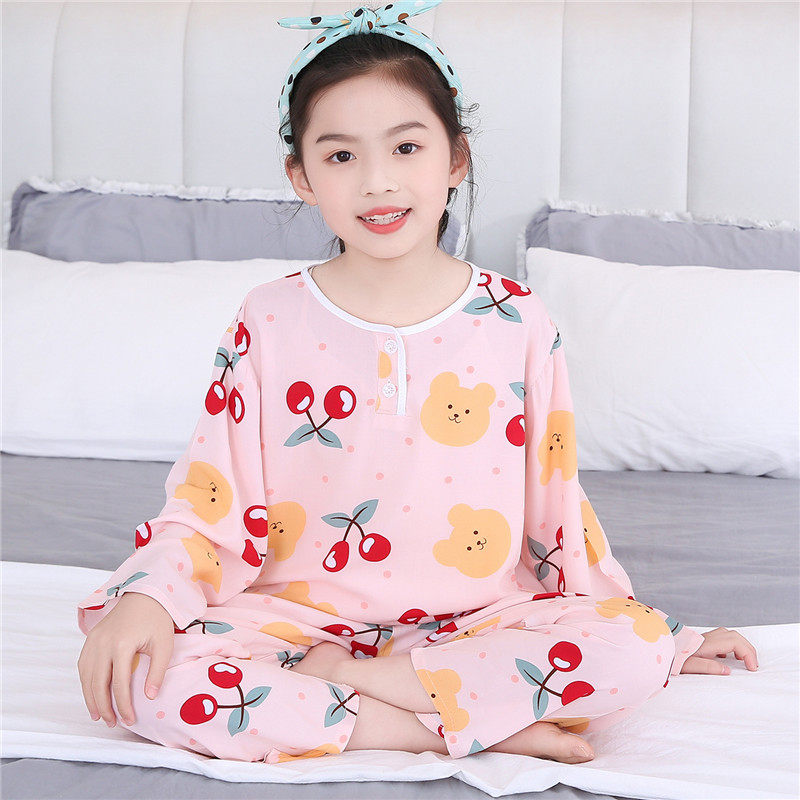 儿童睡衣小孩子绵绸空调家居服