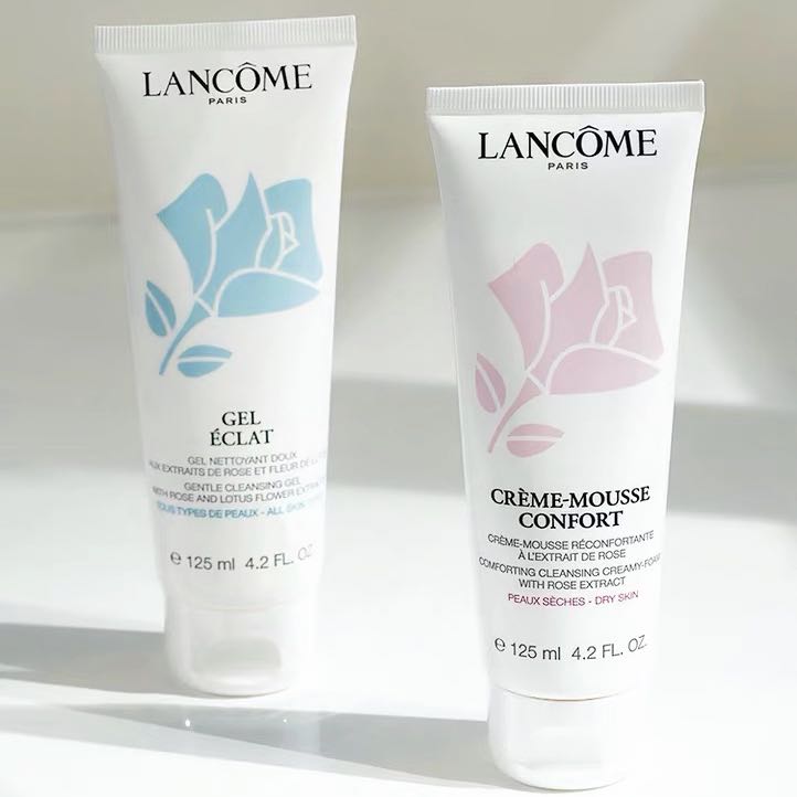 Lancome兰蔻清滢柔肤洁面乳补水女士洗面奶125ml粉色保湿蓝色清爽
