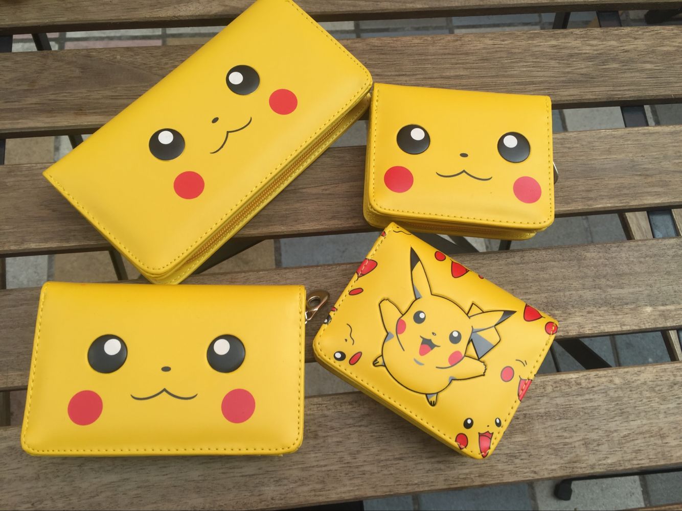 Primary and secondary school students short cartoon wallet men and women anime children cute Pikachu tide leather clip coin purse free shipping