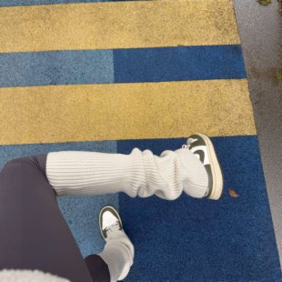 lulu平替骨白色袜套质感封神 袜好温柔～针织袜套 人生袜套配裤