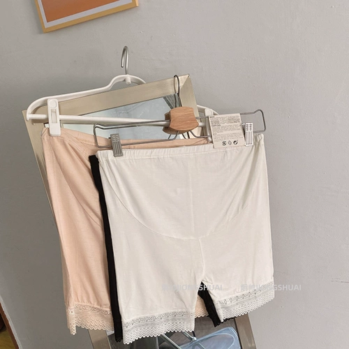 Безопасные тонкие штаны для беременных, защитное белье, кружевные шорты, леггинсы, свободный крой, большой размер