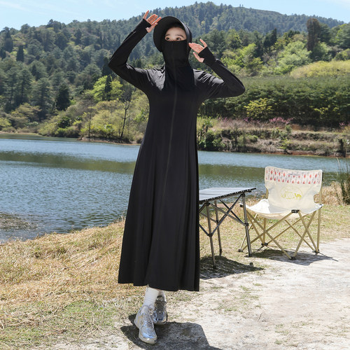 2026修身超长款大裙摆防晒衣女