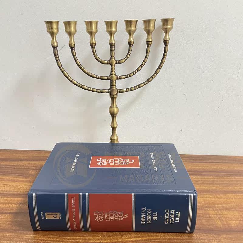 以色列纪念品蜡烛教堂摆件金复古烛台七枝丘马什塔那赫托拉现货