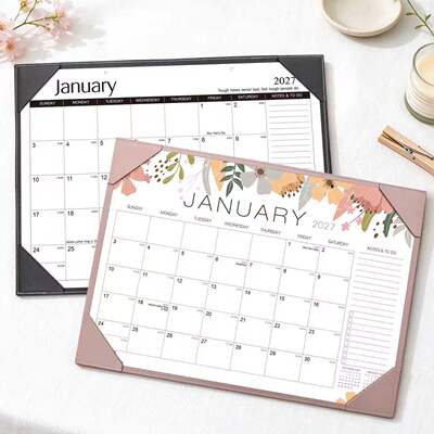 2027 English Desk Calendar 18-monthly weekly planner agenda