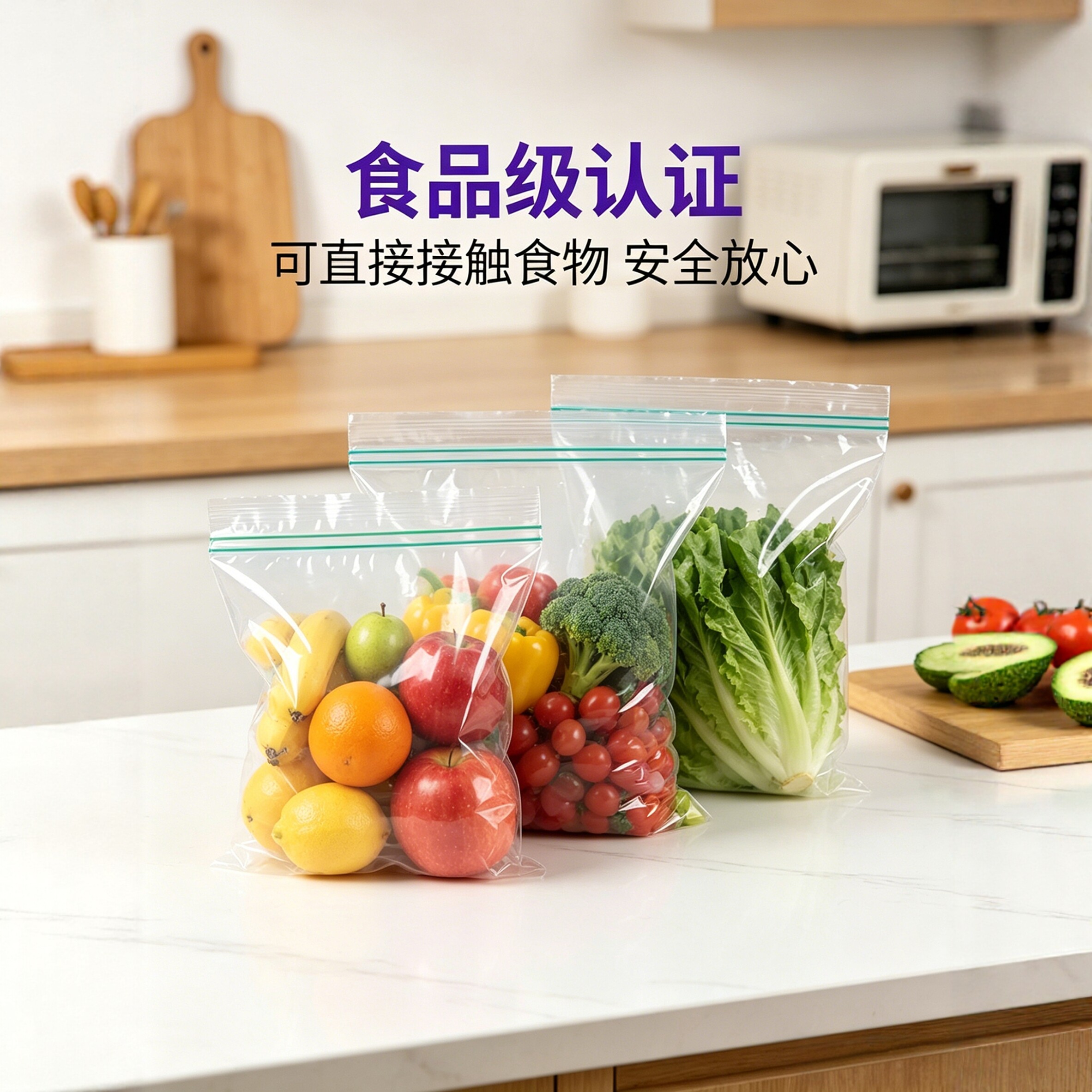 食品级双筋加厚保鲜自封袋