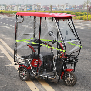电动三轮车车棚全封闭加厚透明不锈钢雨棚休闲小型推拉车挡风车篷