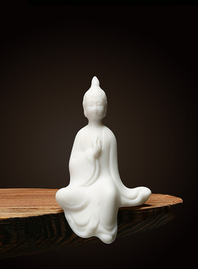 动物白玉瓷花宠盆栽造景小摆件