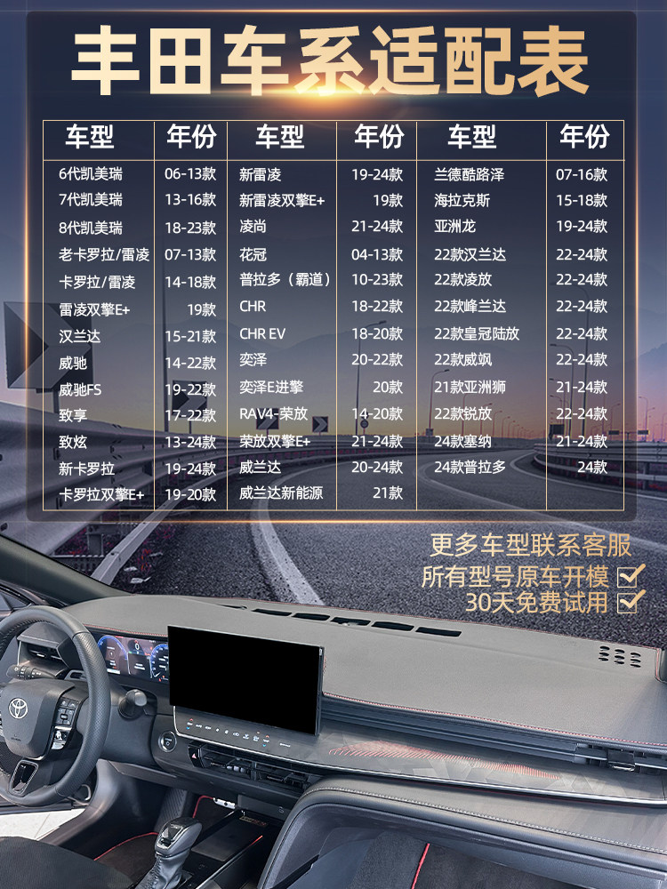 Подходит для Toyota Rongfang Fenglanda Corolla Rui Fang Weilanda Camry Asia Dragon солнцезащитный крем для центральной консоли и светонепроницаемый коврик Изображение 1