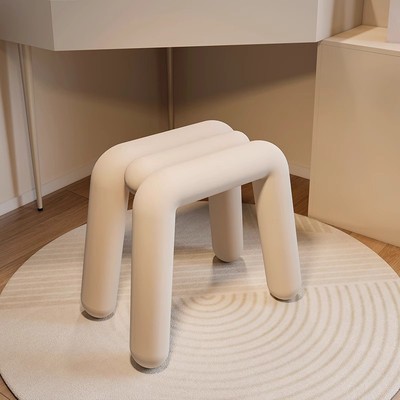 网红奶油风化妆台小凳子卧室梳妆椅现代简约设计师轻奢高级感法式