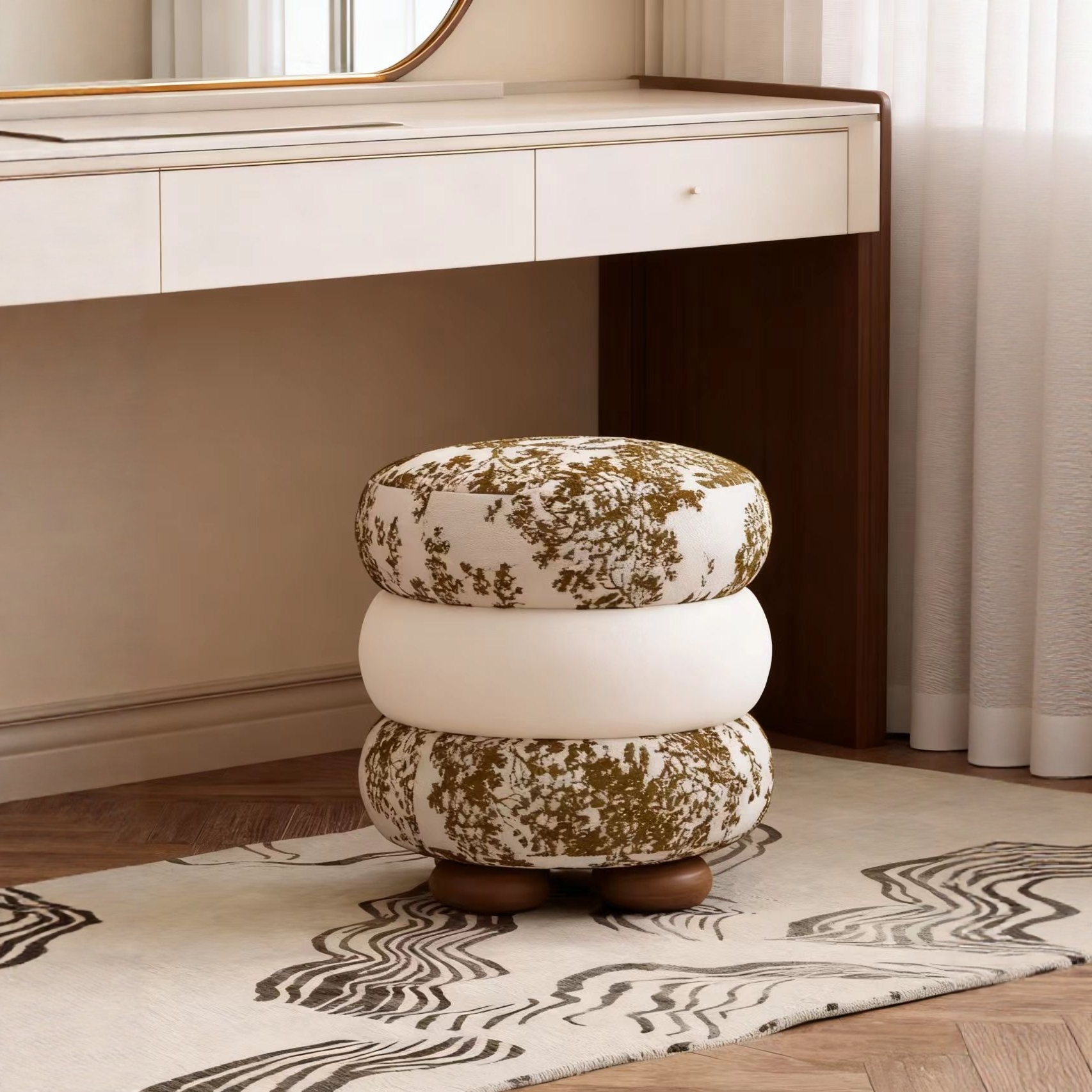 化妆凳高颜值卧室梳妆凳不占空间