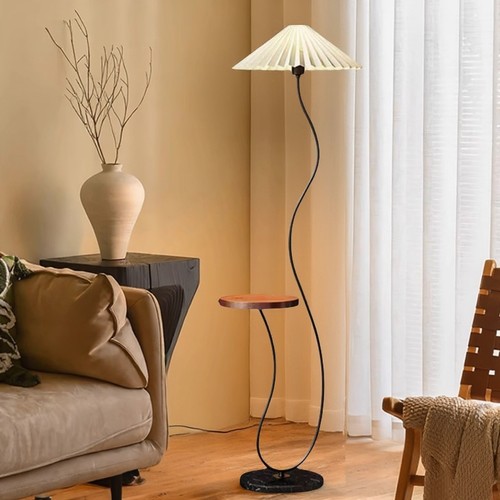 中古风落地灯氛围客厅沙发旁边几高级感卧室置物架立式台灯艺术感