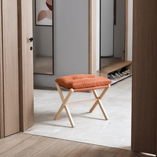 实木换鞋凳入户门口家用搁脚凳结实耐用沙发脚凳可折叠便携小凳子