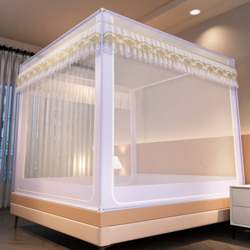 蚊帐2024新款儿童婴儿防摔围栏家用免安装蒙古包抗菌全底高级卧室