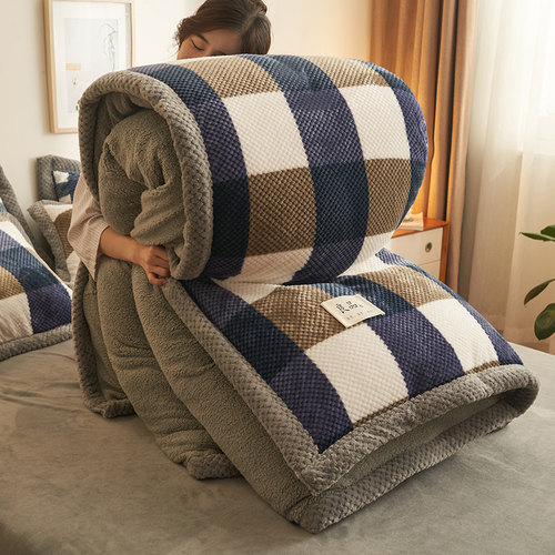 加厚保暖暖珊瑚绒宿舍冬被可拆洗