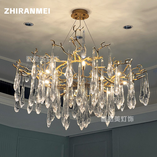 美式全铜吊灯法轻奢水晶意