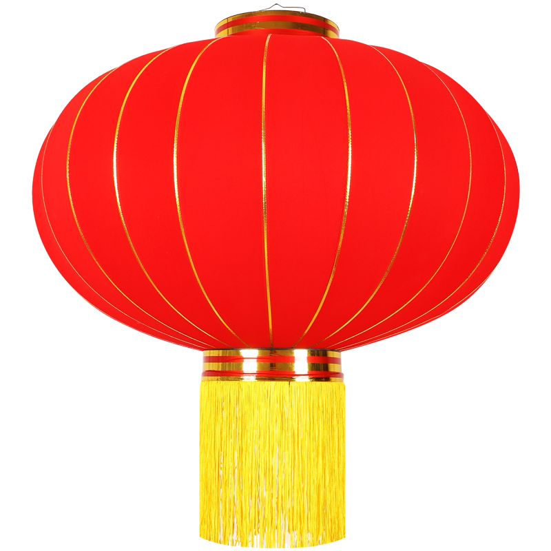免插电太阳能新年植绒大红灯笼