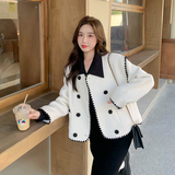 新款红色千鸟格两色外套006A-287，女装短外套，安雅