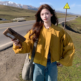 现货50绒南瓜色短款羽绒服286-5127-P275-K398，女装羽绒服，安雅