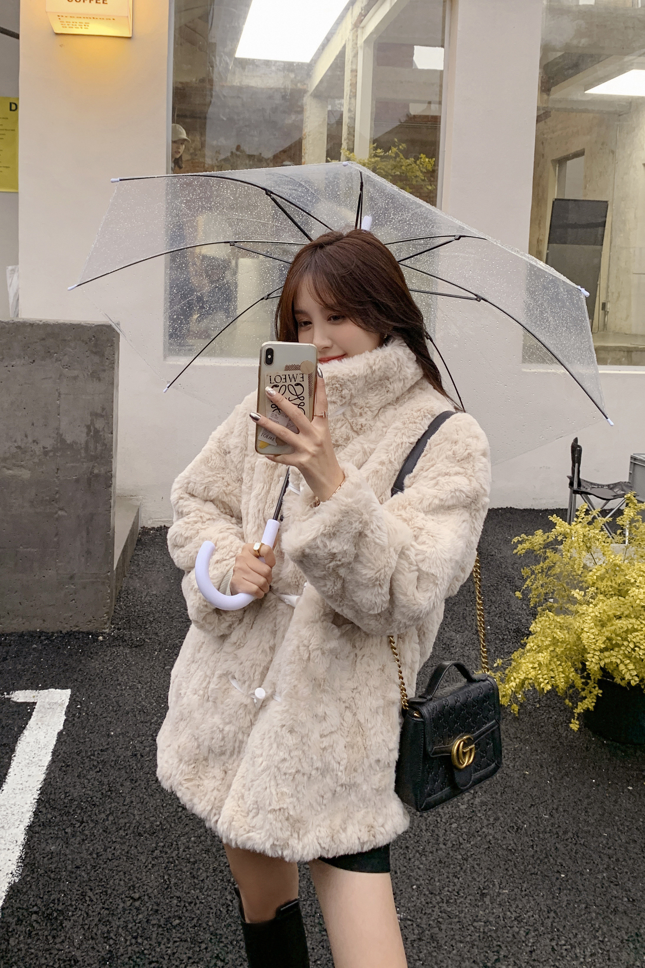现货手感超舒服兔毛皮毛一体外套006A-2033-P155-K228,女装皮草,安雅