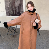 新款长款皮毛一体皮衣外套286-762-P195-K298，女装皮草，安雅