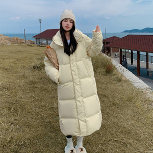 出货中 中戏长款 鹅黄色 羽绒棉服棉衣 外套 286-763-P195-K298图片