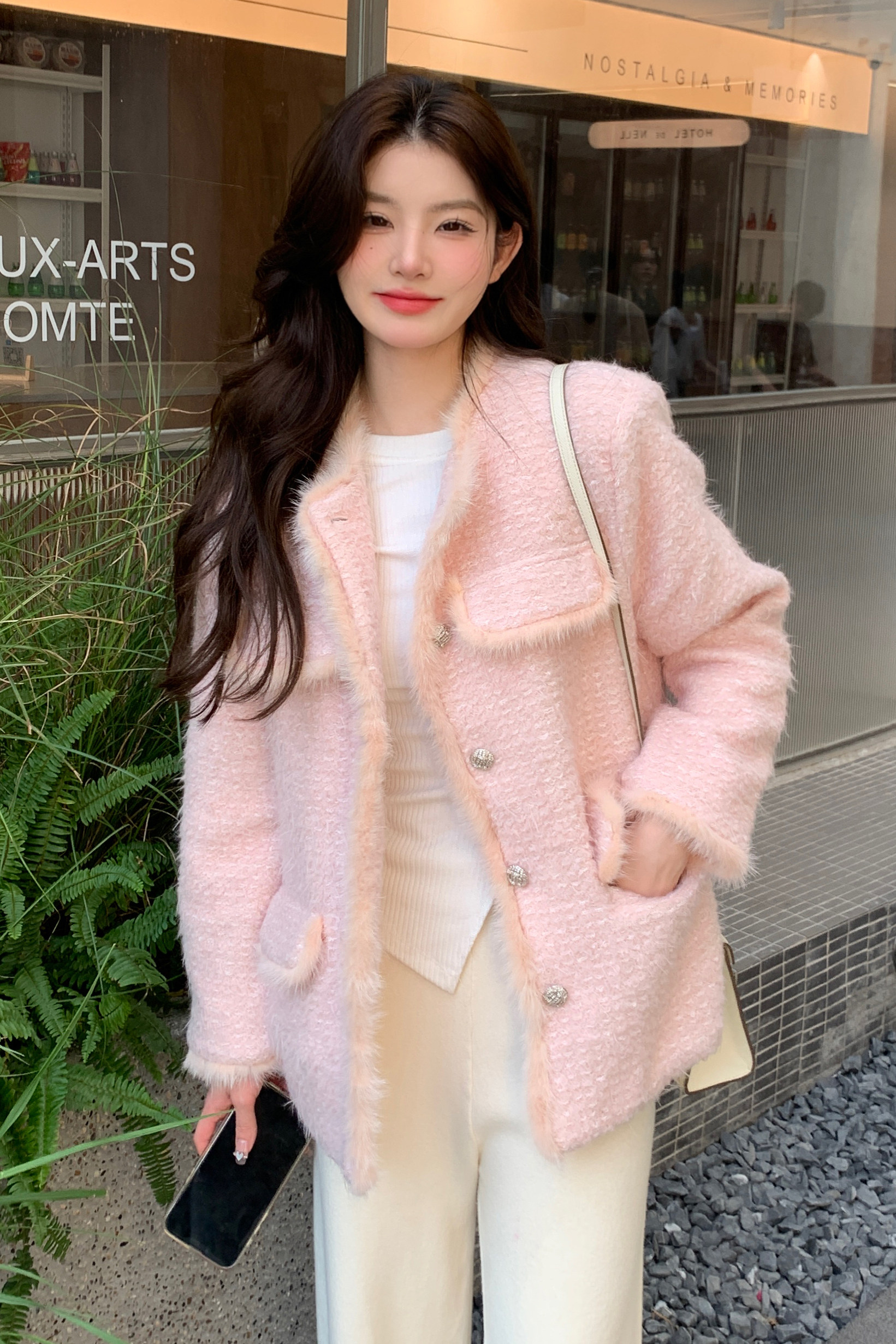 新款香香风粉嫩mix高定面料羽绒内胆006A-2208-P295-K428,女装羽绒服,安雅