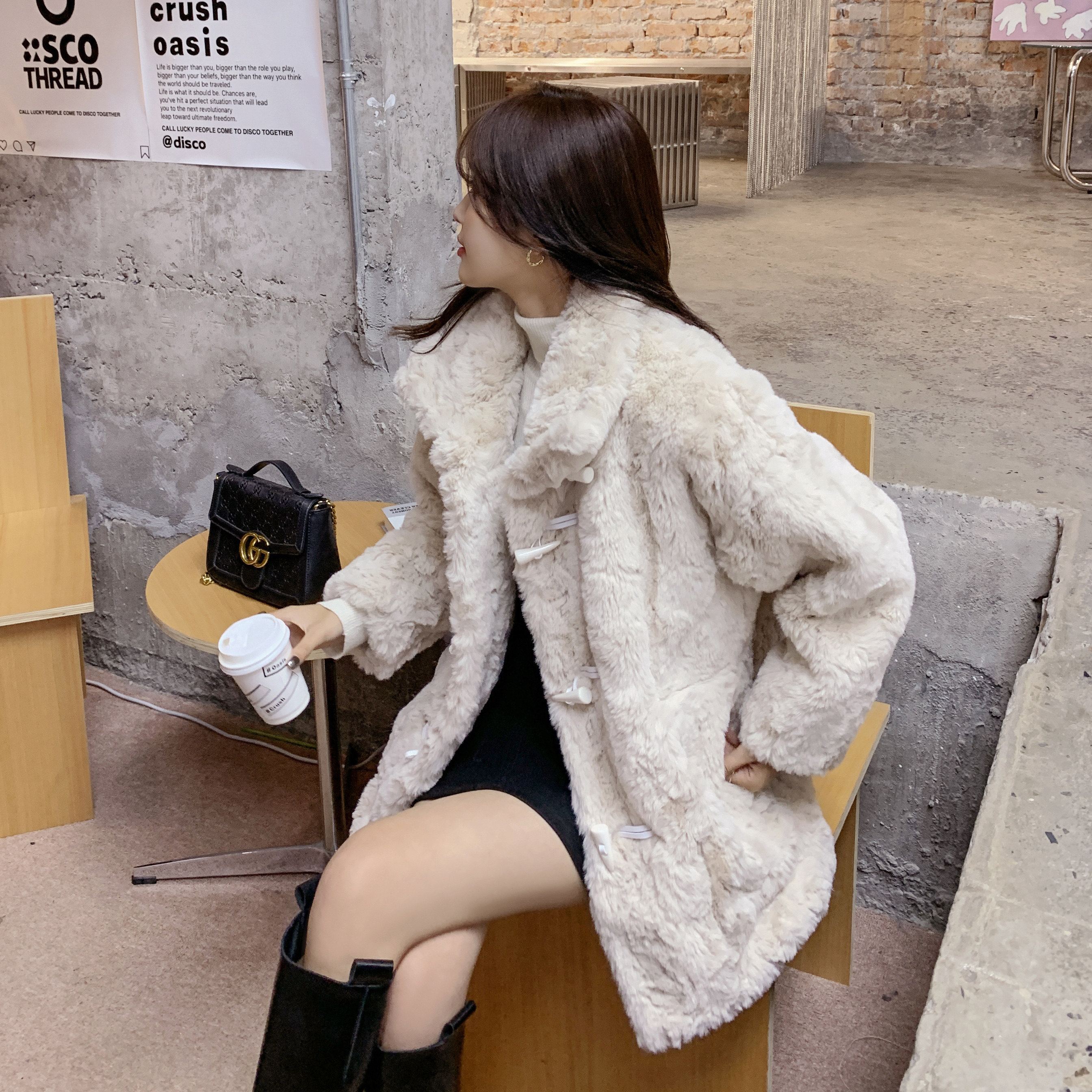 现货手感超舒服兔毛皮毛一体外套006A-2033-P155-K228,女装皮草,安雅