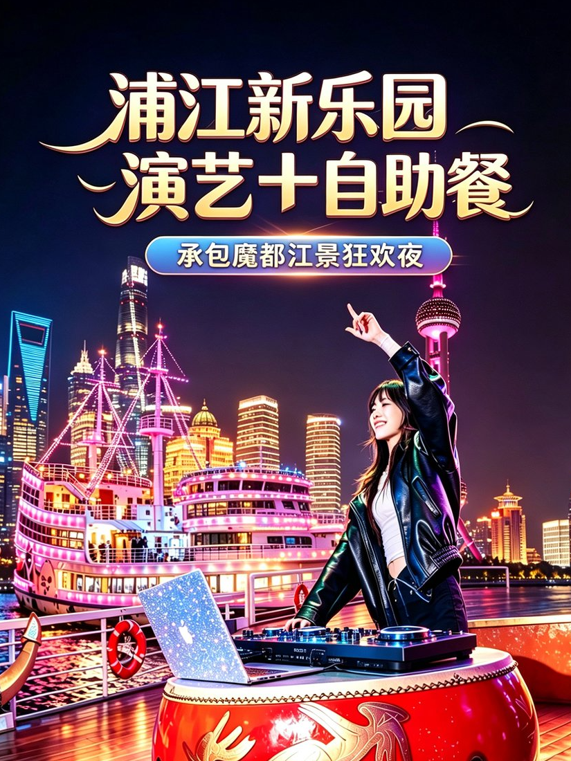 热门活动-【上海】《黄浦江新乐园演艺游船+自助晚餐票》十六铺-3号码头