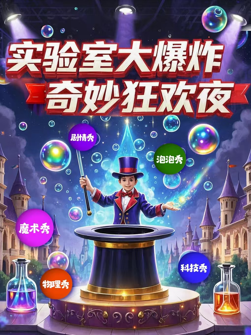 北京2025西直门必看-儿童喜剧《魔术科学秀|物理实验室》亲子互动 | cue体验-魔法演出