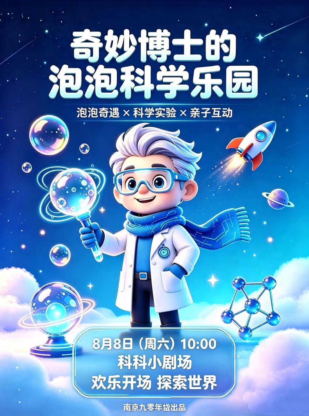 【南京】2026科科小剧场周年演出季  科学实验秀《奇妙博士的泡泡科学乐园》